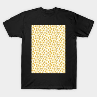 White and Yellow Spot Dalmatian Pattern T-Shirt